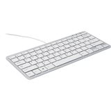 R-GO Tools Kompakt Tastatur USB Belgisch weiß/silber