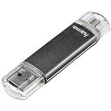 64 GB Hama FlashPen Laeta Twin grau USB 2.0