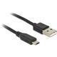 Delock USB Kabel A zu Micro-B St/St 1.50m mit LED sw
