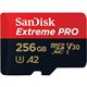 256GB SanDisk Extreme PRO R170/W90 microSDXC Kit, UHS-I U3, A2, Class
