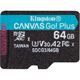 64GB Kingston MSDXC CANVAS GO PLUS 170R (SDCG3/64GBSP)
