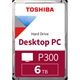 6TB Toshiba P300 HDWD260UZSVA 5.400U/min 128MB 3.5" (8.9cm) SATA